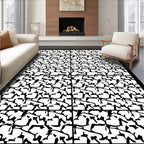 Monochromatic Abstract Geometric Array Rug