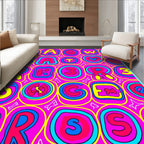 Retro Graphic Alphabet Grid Rug