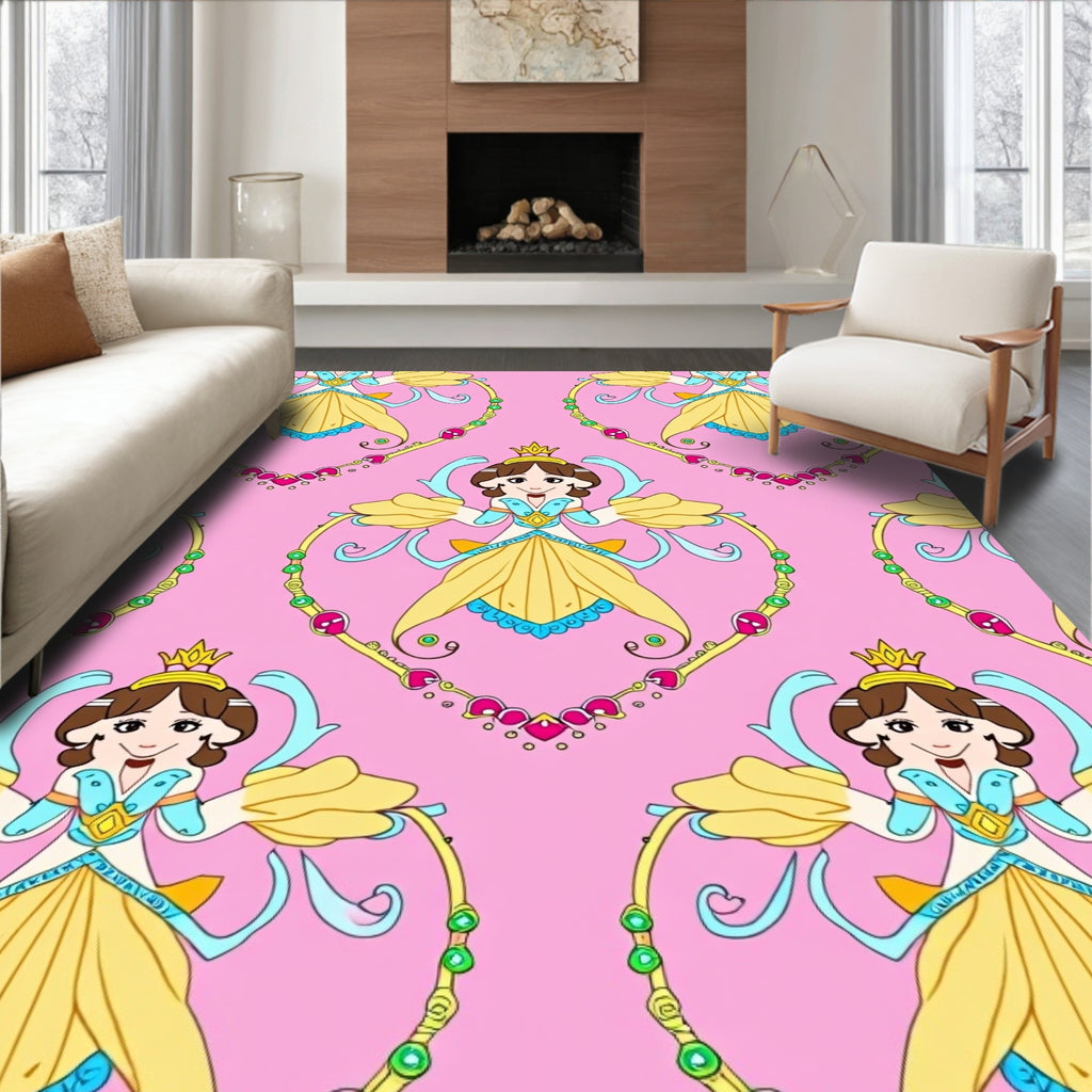 Charming Princess Pink Yellow Blue Necklace Rug