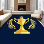 Golden Trophy Laurel Crown Navy Rug