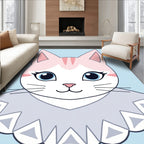 Pink Striped Cat Blue Eyed Collar Rug