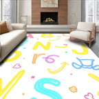 Pastel Alphabet Hearts Arrows Rug