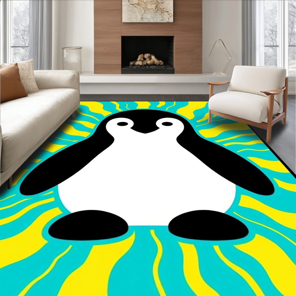 Bold Blue Yellow Penguin Radiance Rug