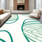 Teal Green Abstract Organic Swirls Rug