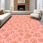 Coral Pink Alphabet Floral Scatter Rug