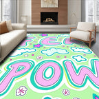 Pink Pow Clouds Stars Rug