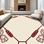 Crimson Baseball Mitt Border Rug