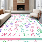 Playful Alphabet and Symbols Collage Rug