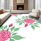 Pink Rose Garden Botanical Whimsy Rug