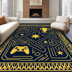 Yellow Circuit Board Trophy Gaming Rug