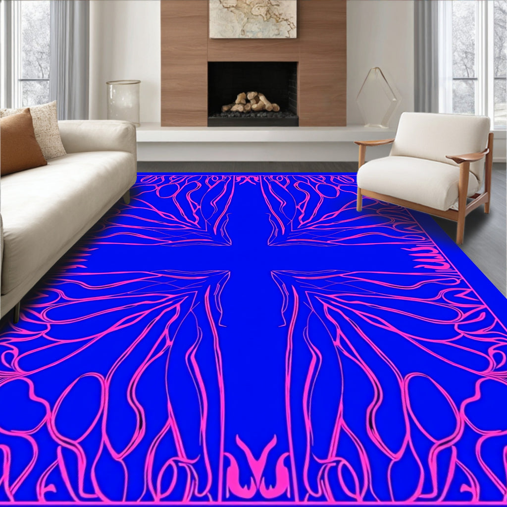 Vibrant Pink Electric Swirls Rug