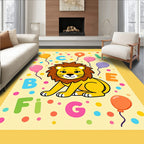 Cute Lion Balloons Confetti Fun Rug