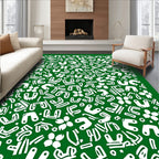 Emerald Green Abstract Forms Rug