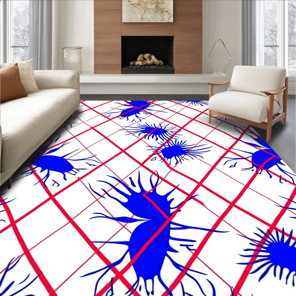 Crimson Diamond Burst Abstract Rug