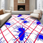 Crimson Diamond Burst Abstract Rug