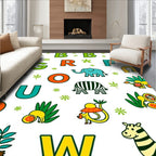 Playful Jungle Alphabet Safari Animals Rug