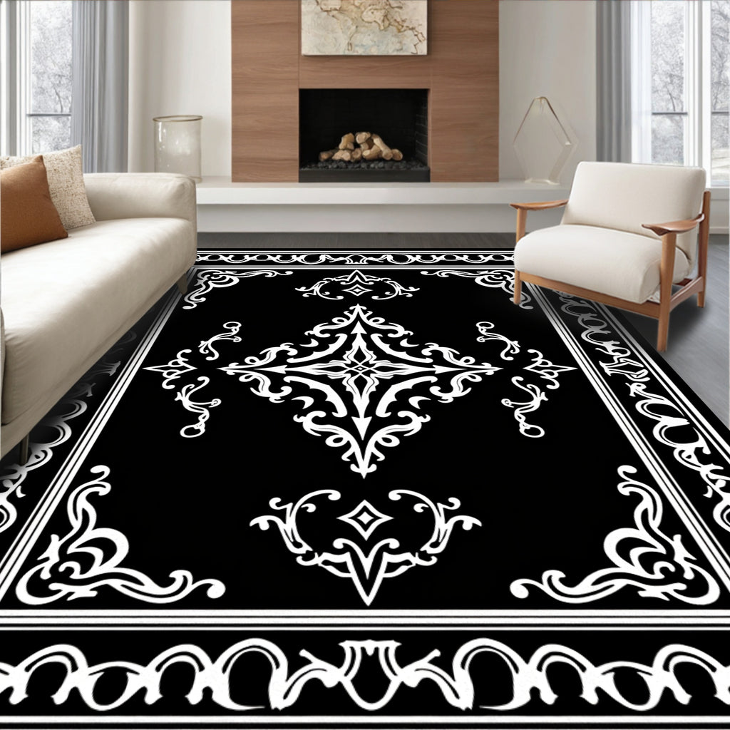 Monochromatic Filigree Centerpiece Rug