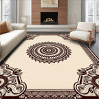 Ornate Crimson Medallion Border Rug