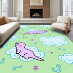 Whimsical Lavender Otter Cloudscape Rug