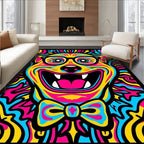 Vibrant Psychedelic Dog Portrait Rug