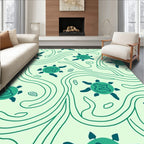 Light Green Turtle Swirls Rug