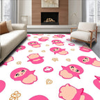 Pink Ghost Character Repeating Pattern Rug