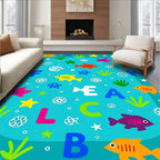 Ocean Alphabet Fish Marine Adventure Rug