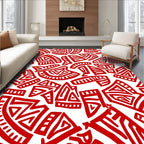 Bold Red Tribal Fragment Rug