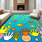 Ocean Life Alphabet Featuring Fish Rug