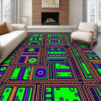 Retro Circuit Board Neon Rug