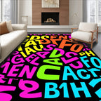 Bold Typographic Collage Print Rug