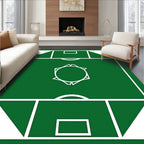 Green Geometric Court Field Rug