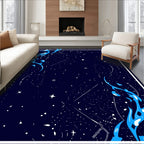 Deep Blue Cosmic Swirl Celestial Rug