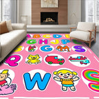 Alphabet Characters Colorful Cartoon Collection Rug