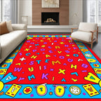 Colorful Alphabet Border Rug