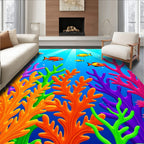 Vibrant Coral Fish Ocean Scene Rug