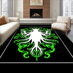 Neon Green Tribal Bloom Abstract Rug