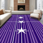 Purple Vertical Stripe Starburst Rug