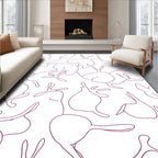 Red Orchid Abstract Contemporary Bloom Rug