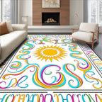 Radical Sunshine Swirls Sun Rug