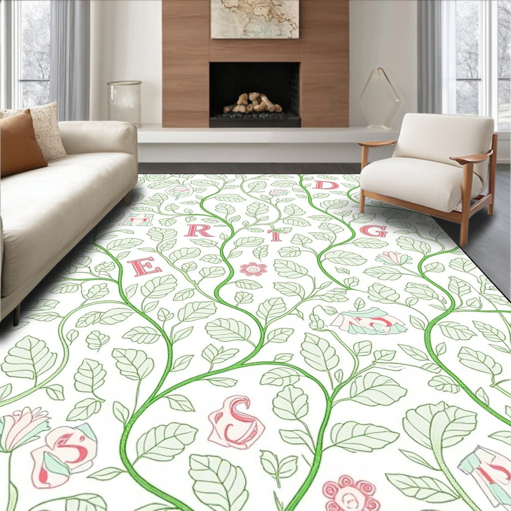 Vineyard Alphabet Garden Medallion Rug