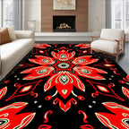 Bold Red Floral Medallion Rug
