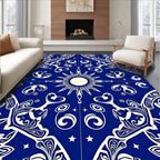 Majestic Blue Sunburst Medallion Rug