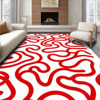 Continuous Red Line Abstract Rug