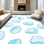 Sky Blue Puffy Cloud Collage Rug