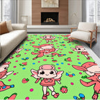 Pink Fairy Garden Polka Dot Rug