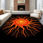 Radiant Sunburst Orange Yellow Rays Rug