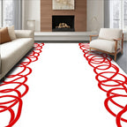 Crimson Linked Oval Vertical Stripe Rug