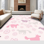 Pink and Purple Petal Puppy Patch Rug