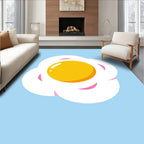 Sunny Yellow Fried Egg Cloud Rug